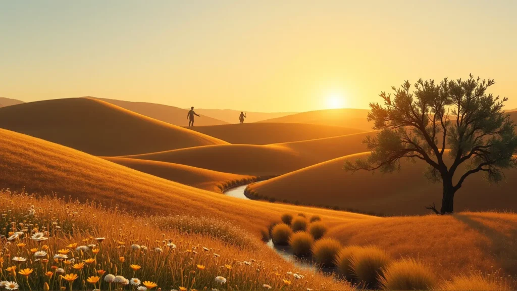 Paz y conexión en un paisaje sereno