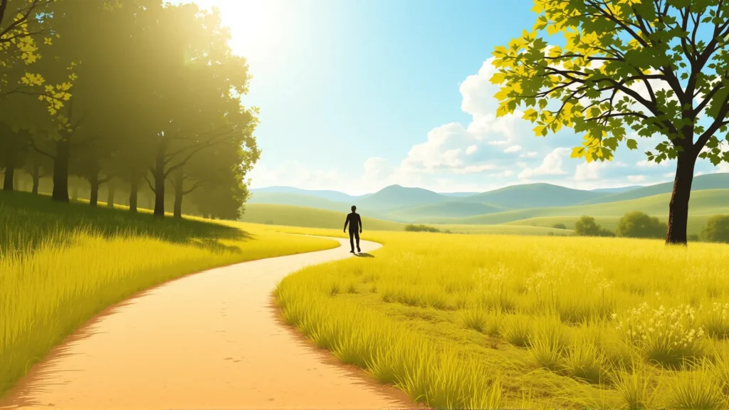Tranquilidad y determinación en un paisaje sereno