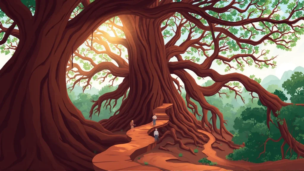 Un árbol ancestral irradia calma y conexión