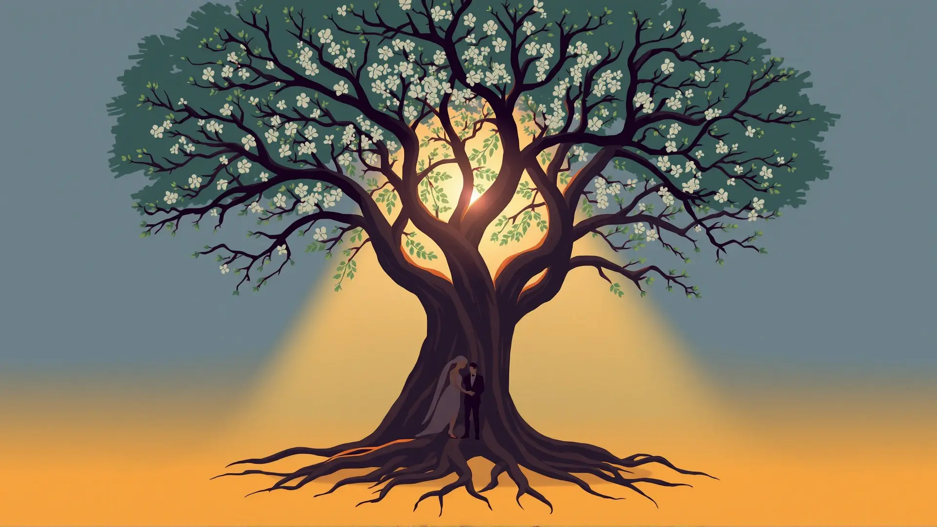 Árbol robusto y sereno irradia calma