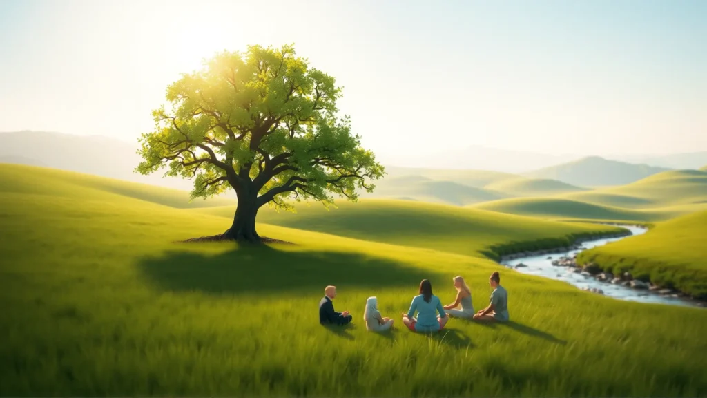 Paz y conexión en un paisaje sereno